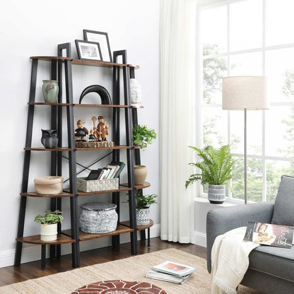 Nancy's Renton Boekenregaal - Boekenkast - Boekenrek - Wandrek - Vintage Bruin - ± 55 x 35 x 170 cm