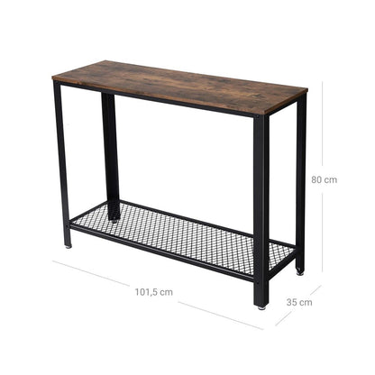 Nancy's Leigh Console table Industrial - Black - Brown - Sideboard - Side table - 101.5 x 35 x 80 cm (LxWxH)