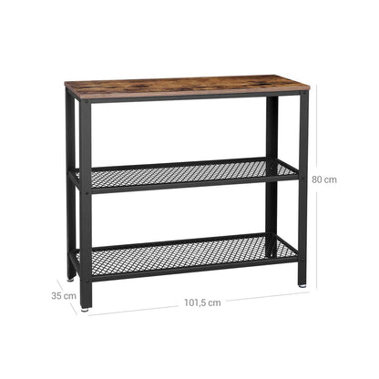 Nancy's Stony Console table - Black - Brown - Industrial - Sideboard - Side table - 101.5 x 35 x 80 cm (L x W x H)