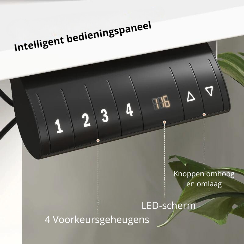Nancy's Ascea Verstelbaar Bureau - Zit-Sta Bureau - Elektrisch Bureau - Wit - ± 120 x 60 x 72-116 cm