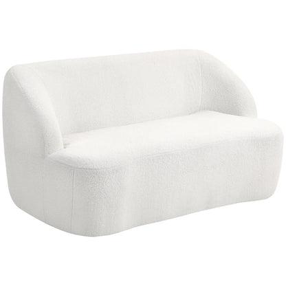 Nancy's Marchirolo 2-Zitsbank - Zitbank - Crème Wit - Teddy Look - ± 140 x 85 x 75 cm