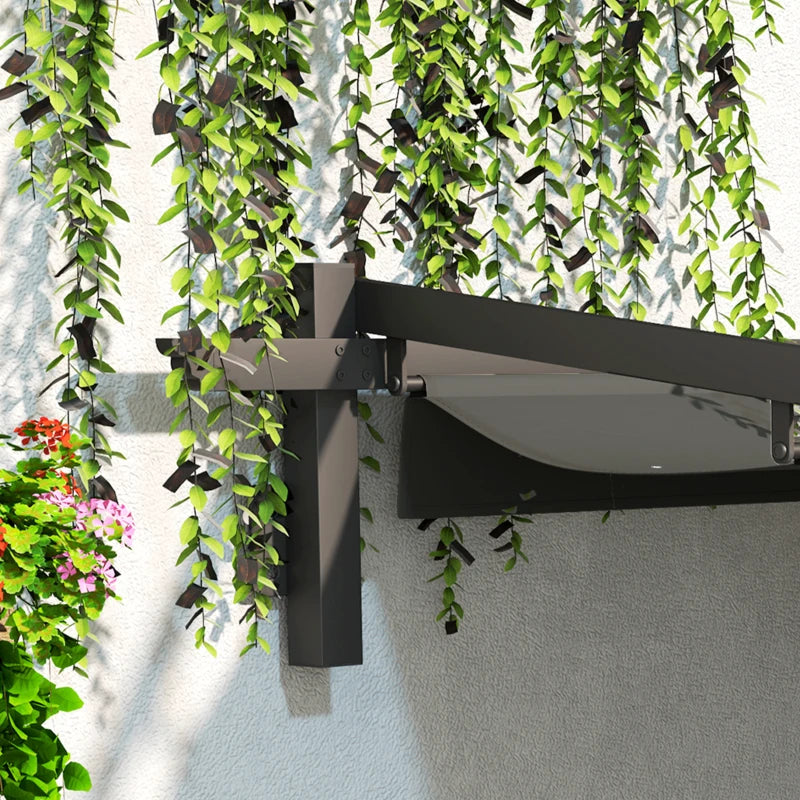 Nancy's Susegana Terrasoverkapping - Uitschuifbaar dak - Paviljoen - UV-Bescherming - Grijs - ± 295 x 295 x 200/230 cm