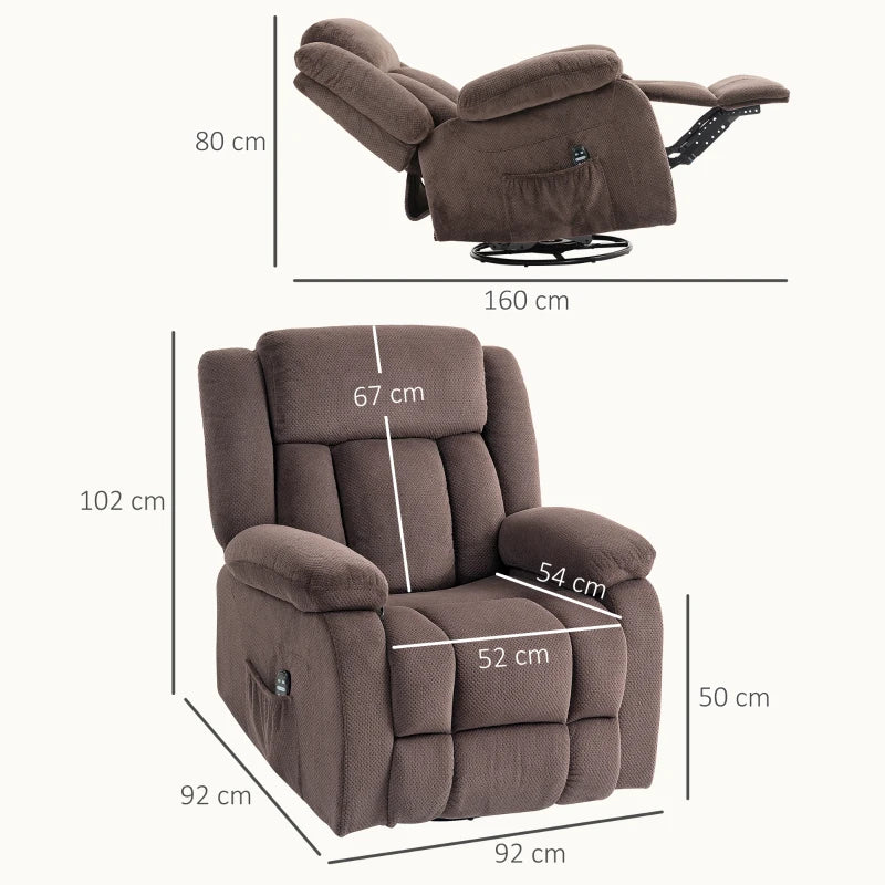 Nancy's Notaresco Massagestoel - Relaxfauteuil - Vibrerende massage - Bruin - Fluweel