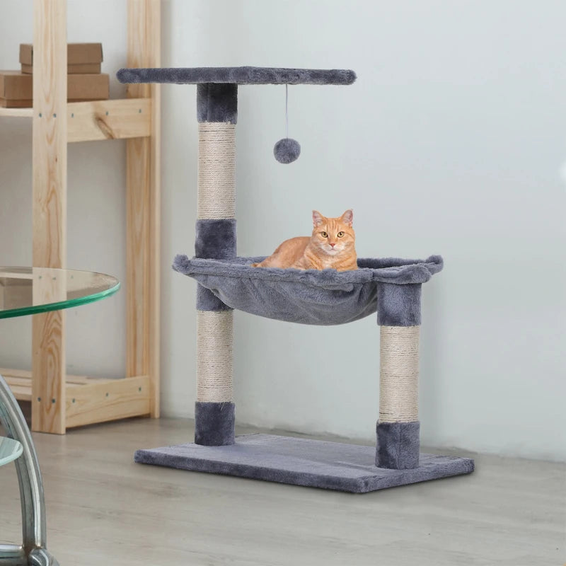 Griffoir Nancy's Fiaes - Lit pour chat - Peluche - Gris - ± 50 x 40 x 70 cm