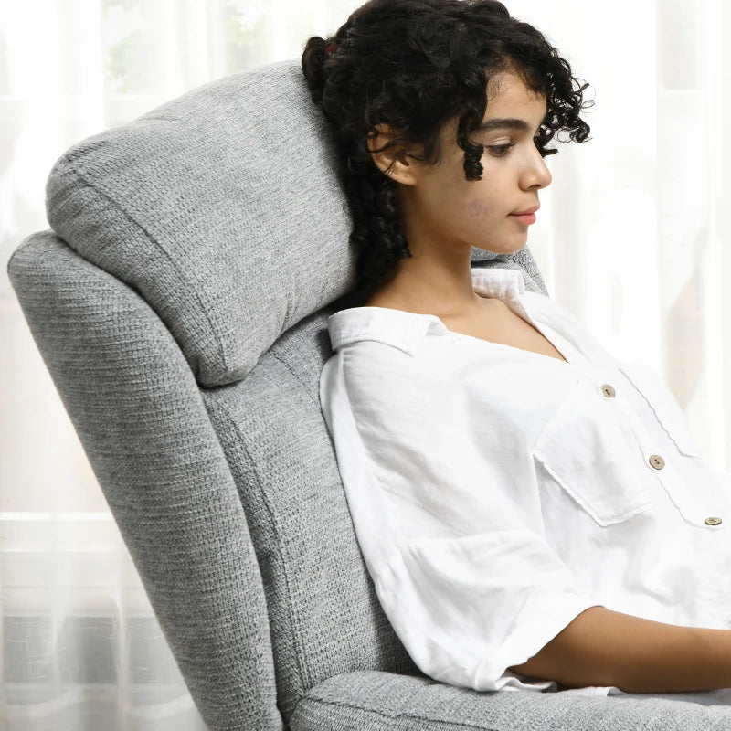 Nancy's Apiro Fauteuil - Relaxfauteuil - Relaxstoel - Draaibaar - Grijs - Chenille / Staal