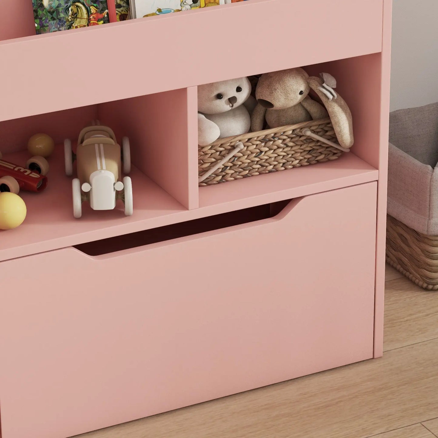 Nancy's Lorica Kinderkast - Kinderboekenkast - Speelgoedrek - Roze - ± 60 x 30 x 90 cm