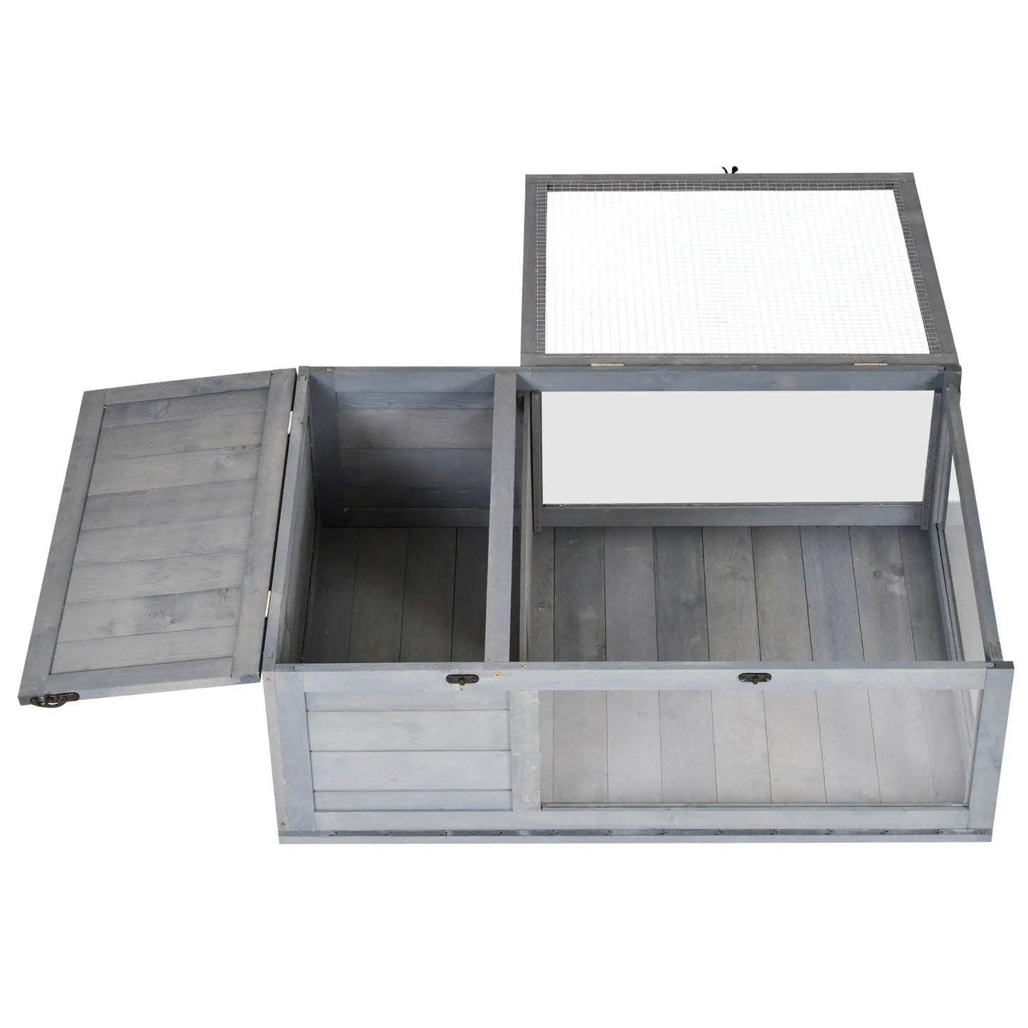 Nancy's Cocconato Dierenverblijf - Dierenhok - Schilpaddenhuis - Grijs - Dennenhout - ± 90 x 60 x 30 cm