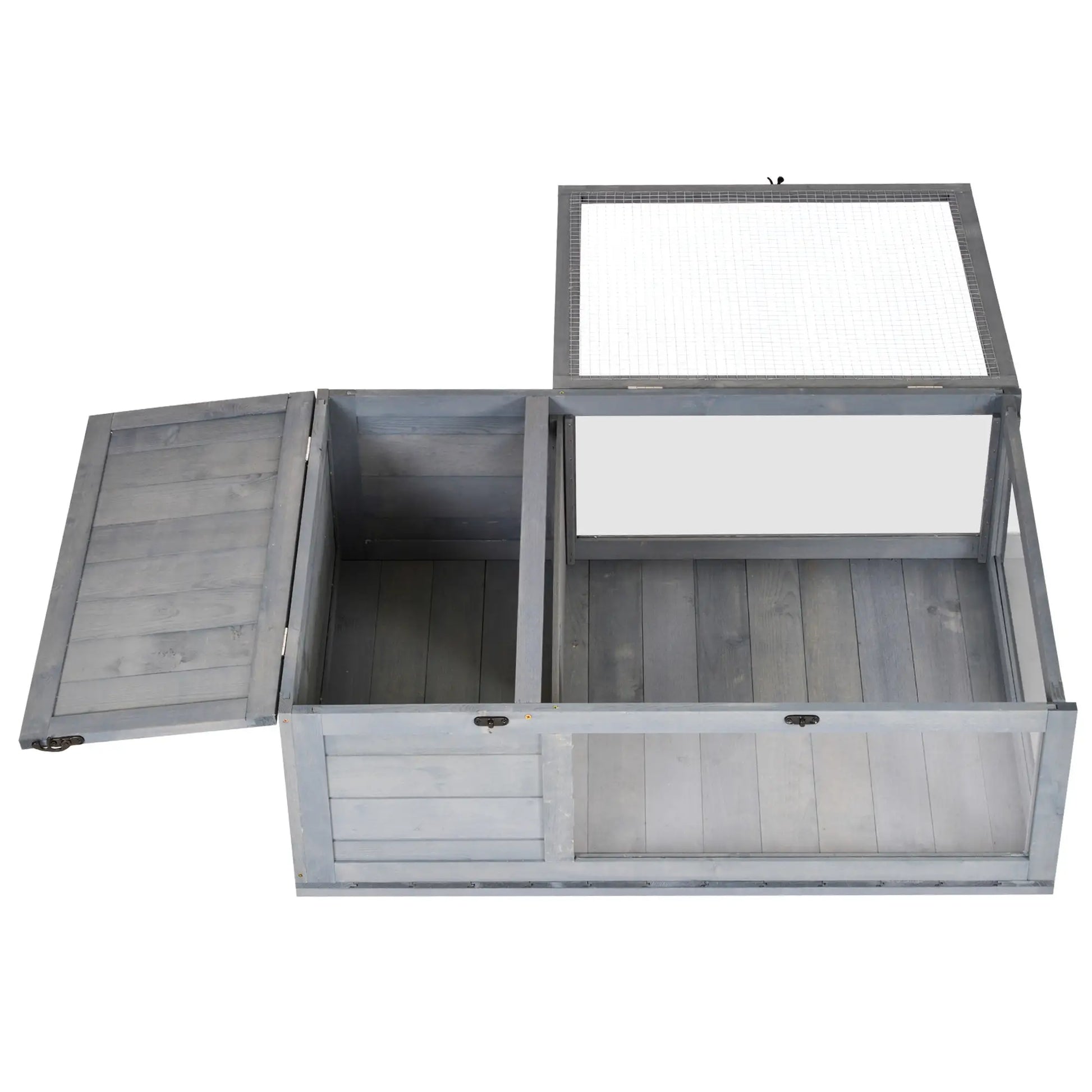 Nancy's Cocconato Dierenverblijf - Dierenhok - Schilpaddenhuis - Grijs - Dennenhout - ± 90 x 60 x 30 cm