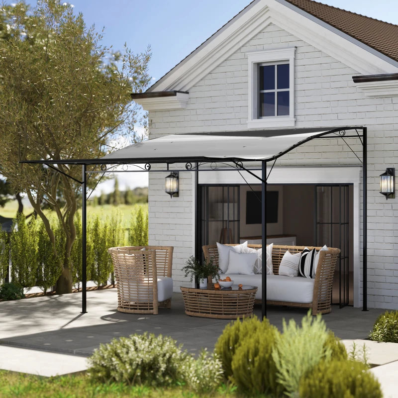 Nancy's Susa Terrasoverkapping - Luifel - Pergola Overkapping - UV-Bestendig - Uitklapbaar dak - Zwart / Grijs - 300 x 250 x 200–250 cm