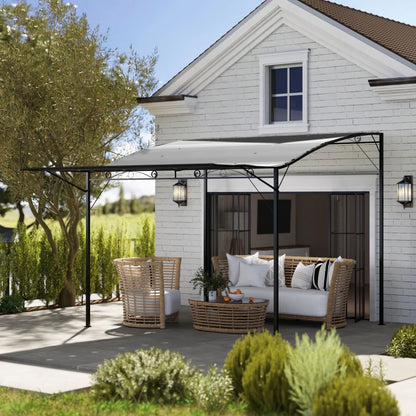 Nancy's Susa Terrasoverkapping - Luifel - Pergola Overkapping - UV-Bestendig - Uitklapbaar dak - Zwart / Grijs - 300 x 250 x 200–250 cm