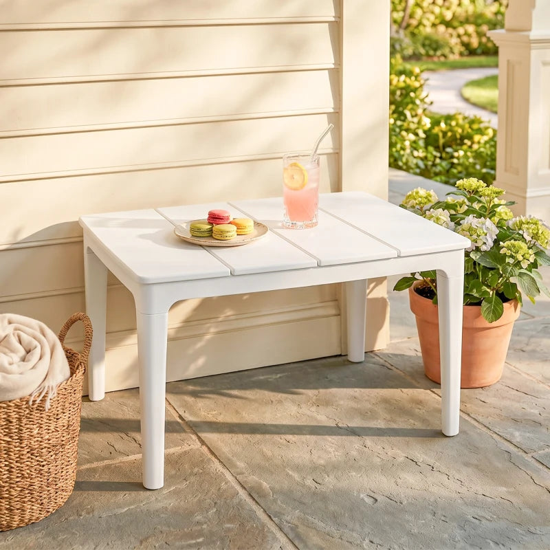Nancy's Signa Tuintafels - Buitentafel - Bijzettafel voor buiten - Balkontafel - Wit - ± 70 x 55 x 40 cm