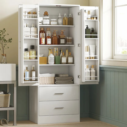 Nancy's Pattada Keukenkast - Buffetkast - Opbergkast - Vitrinekast - Wit - ± 60 x 40 x 160 cm