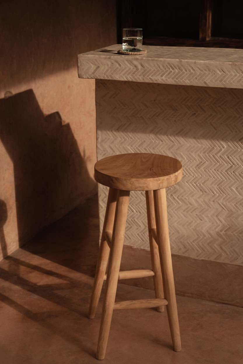 Bazar Bizar Kedut Bar Chair Bar Stool - Natural