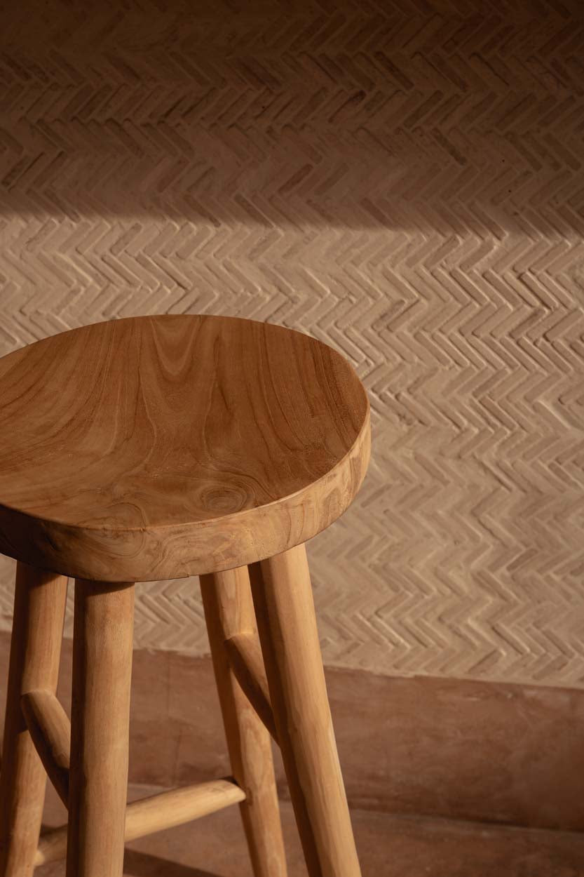 Bazar Bizar Kedut Barstoel Barkruk - Naturel