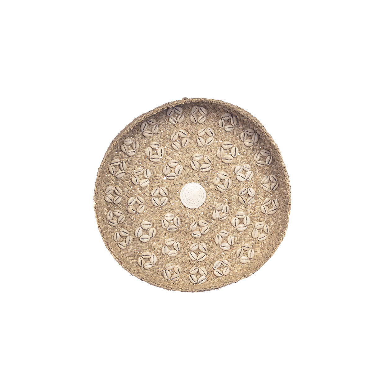 Bazar Bizar Assiette Coquillage Caribe - Blanc Naturel - M - Herbe - Coquillages - Ø 42 cm