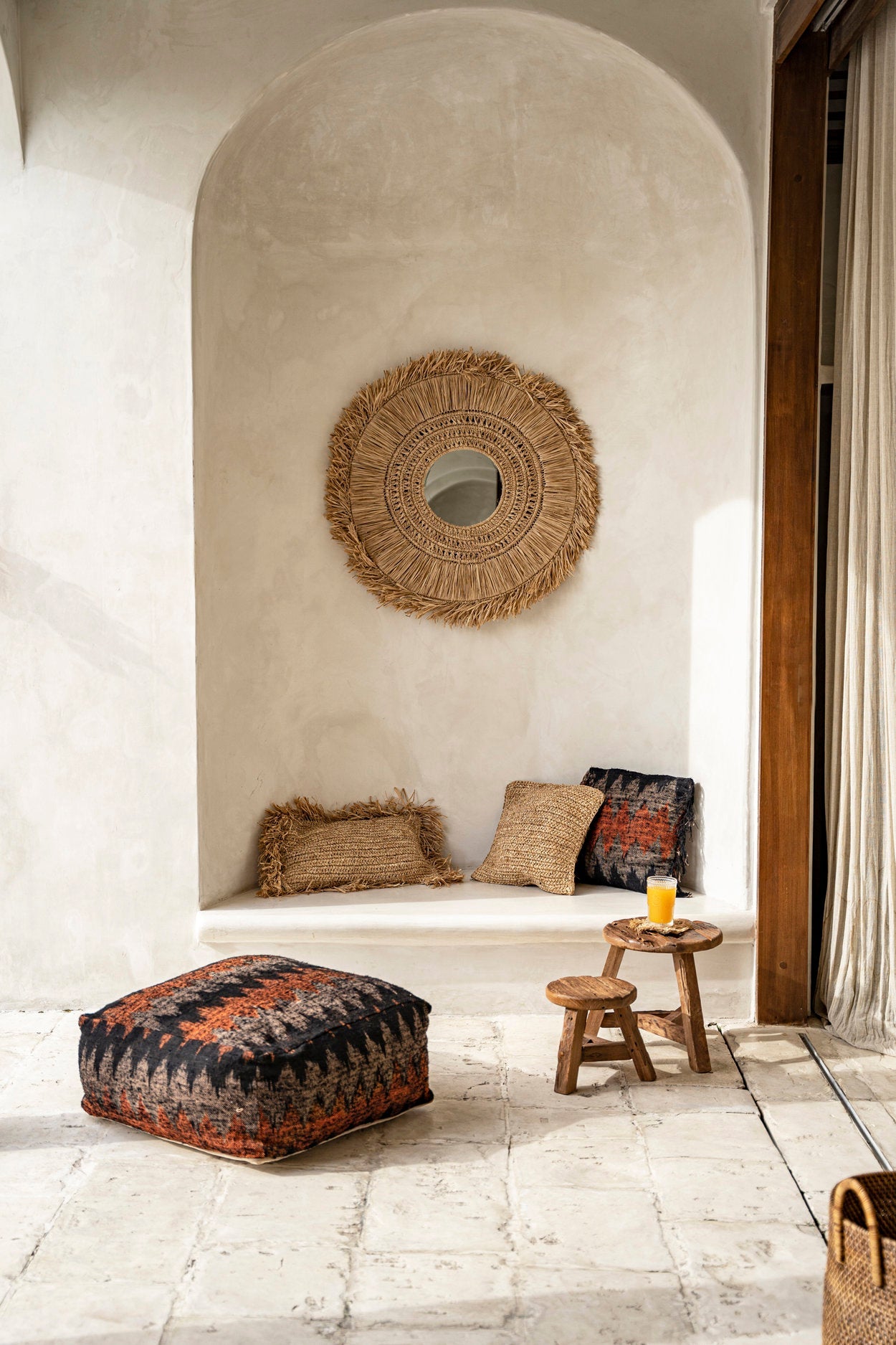 Bazar Bizar Yatai Kruk - Naturel - Teak hout - ± Ø 30 x 25 cm