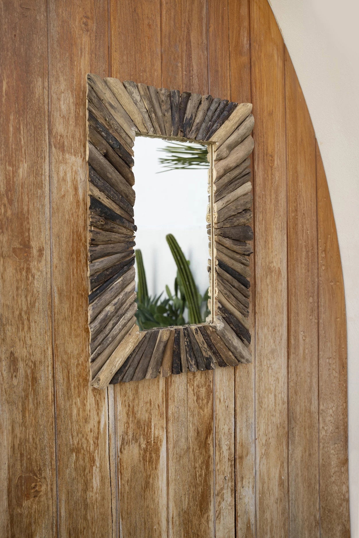 Bazar Bizar Driftwood Framed Mirror - Natural - Driftwood - ± 40 x 60 cm
