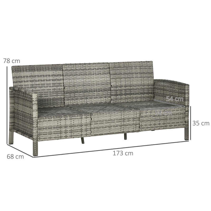 Nancy's Trowbridge Loungebank - Tuinbank - 3-zits - Rotan - Grijs
