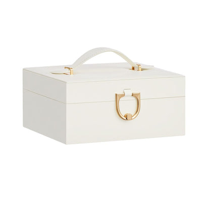 Nancy's Picciano Sieradendoos - Sieraden Kistje - Crèmewit - Fluweel - ± 20 x 17 x 10 cm