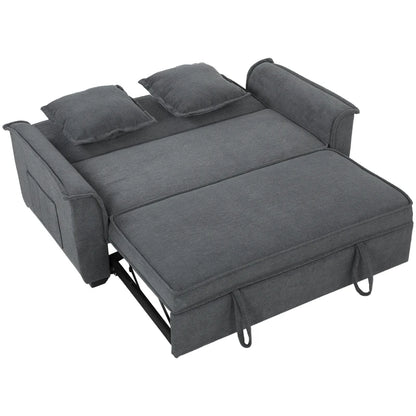 Nancy's Spresiano Slaapbank - Ligbank - Logeerbed - Grijs / Zwart - Chenille Look
