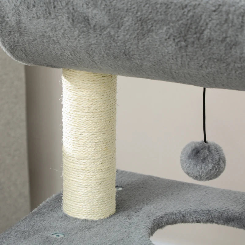 Nancy's Torregrotta Krabpaal - Kattenboom - Klimboom voor katten - Grijs - Pluche / Sisal - ± 60 x 30 x 75 cm