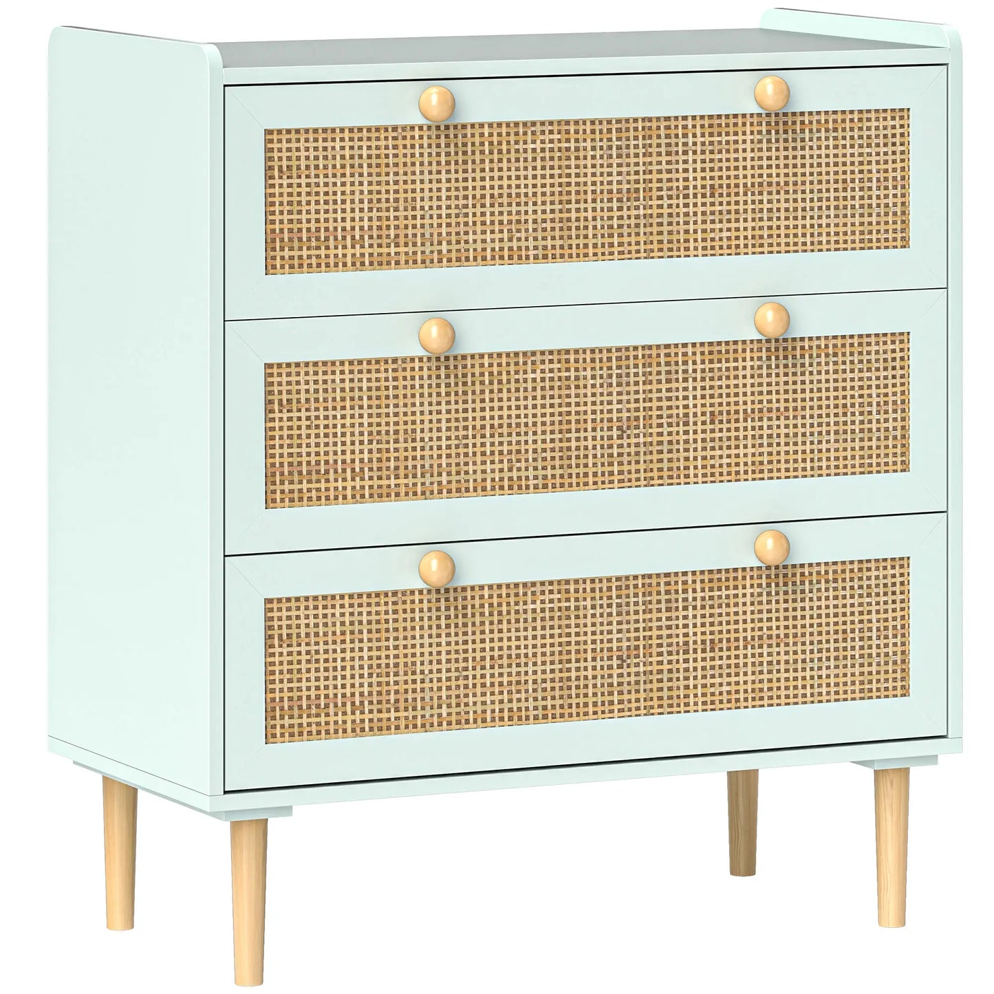 Nancy's Cercal Commode - Sideboard - Opbergkast - Dressoir - Lichtblauw - Polyrattan - ± 80 x 40 x 85 cm