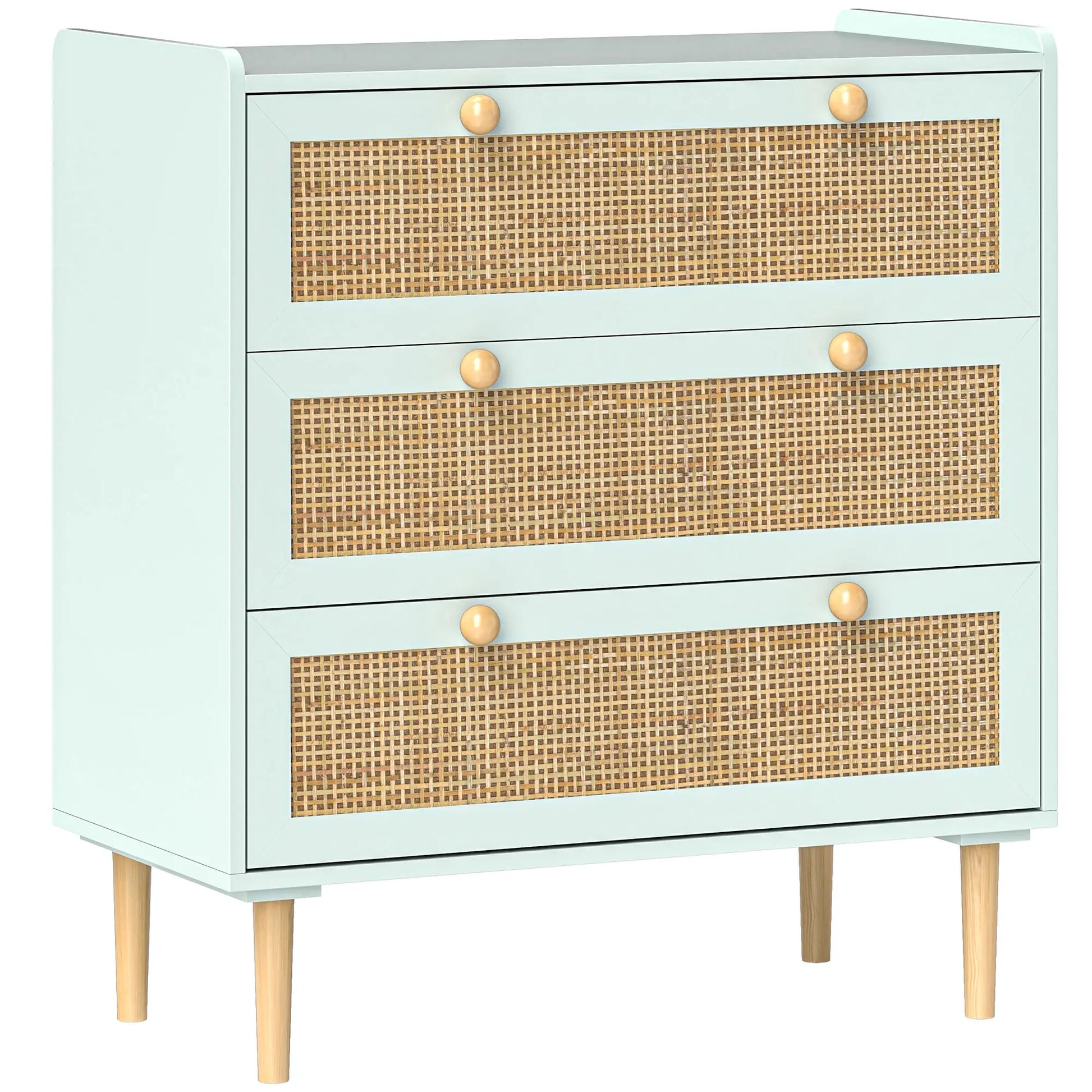 Nancy's Cercal Commode - Sideboard - Opbergkast - Dressoir - Lichtblauw - Polyrattan - ± 80 x 40 x 85 cm