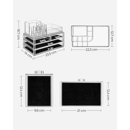 Nancy's Glossop Make-up organizer - Make-up opberger - Transparant - 23,5 x 14 x 18,7 cm