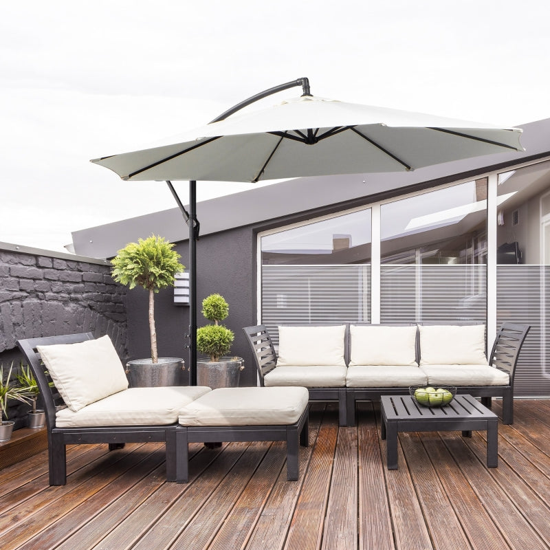 Nancy's Spring Zweefparasol - Zonwering - Parasol - Handslinger Crème - Ø 300 cm