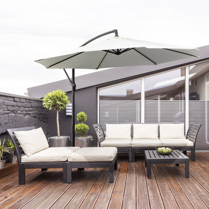 Nancy's Spring Zweefparasol - Zonwering - Parasol - Handslinger Crème - Ø 300 cm