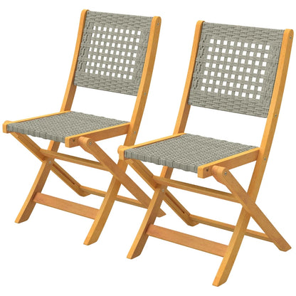 Nancy's Scario Tuinstoelen - Set van 2 - Terrasstoelen - Balkonstoelen - Acaciahout / Rotan