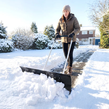 Nancy's Treiso Sneeuwschuiver - Sneeuwschep - Twee wielen - Verstelbare steel - Extra brede schuifplaat - Zwart