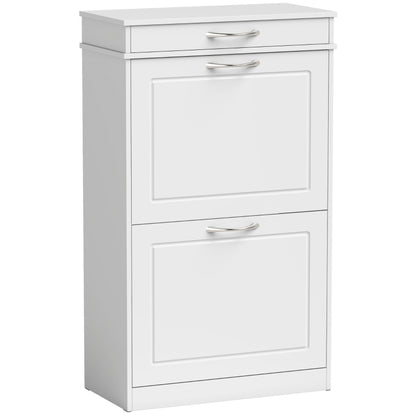 Nancy's Telese Schoenenkast - Opbergkast voor schoenen - Verstelbare indeling - Wit - MDF - ± 55 x 25 x 90 cm