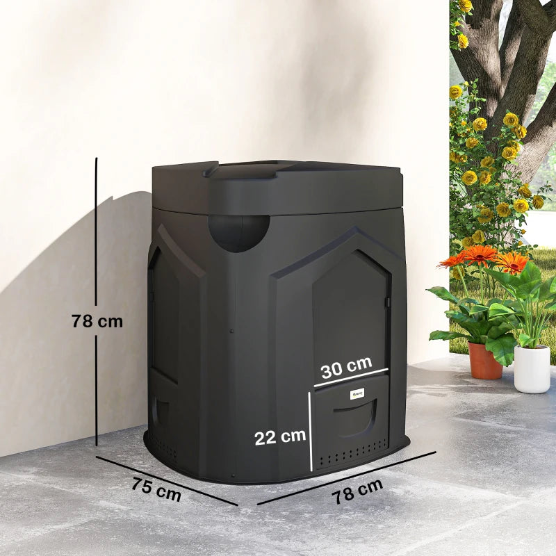 Nancy's Rodeneck Compostbak - Composter - Zwart - 240 Liter - ± 80 x 75 x 80 cm