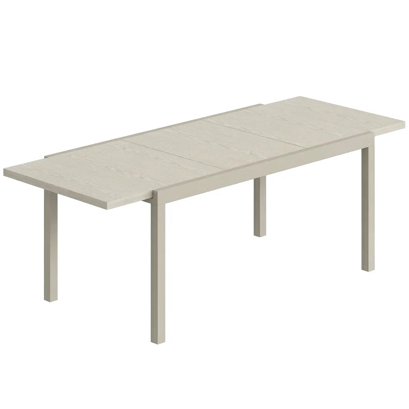 Nancy's Roddi Tuintafel - Uitschuifbare Buitentafel - Eettafel voor 8-10 Personen - Houtlook - Grijs - Aluminium / Staal - ± 154-214 x 85 x 75 cm