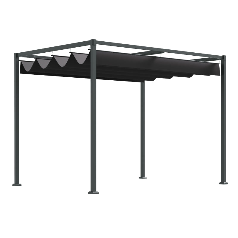 Nancy's Strove Pergola - Tuinpaviljoen - Zonwering - UV-Bestendig Zonnedak - Zwart - ± 300 x 215 x 220 cm