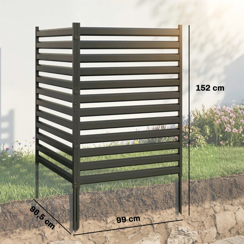 Nancy's Schignano Tuinscherm - Tuinomheining - Zichtschermhek - Pricacyhek - Zwart - Staal - 95 x 100 x 150 cm
