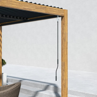 Nancy's Pindelo Pergola - Paviljoen - Terras Overkapping - Zwart / Hout - ± 300 x 300 cm