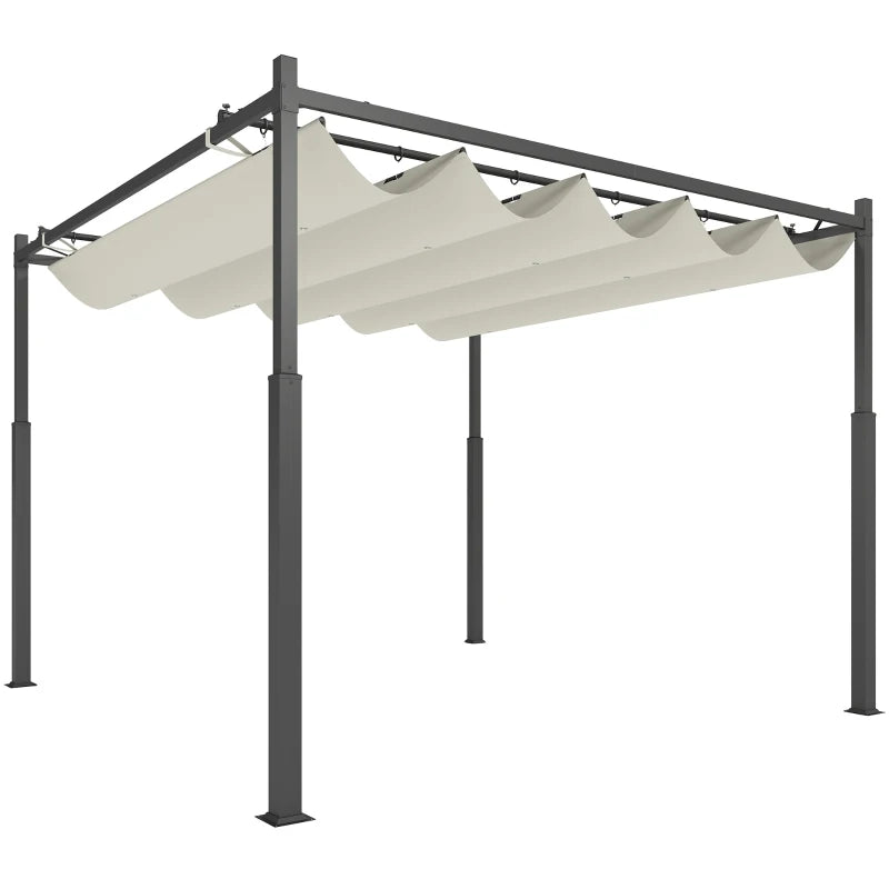 Nancy's Sulzano Pergola - Tuinpaviljoen - Uitschuifbare luifel - UV-Bescherming - Crèmewit - ± 300 x 300 x 230 cm