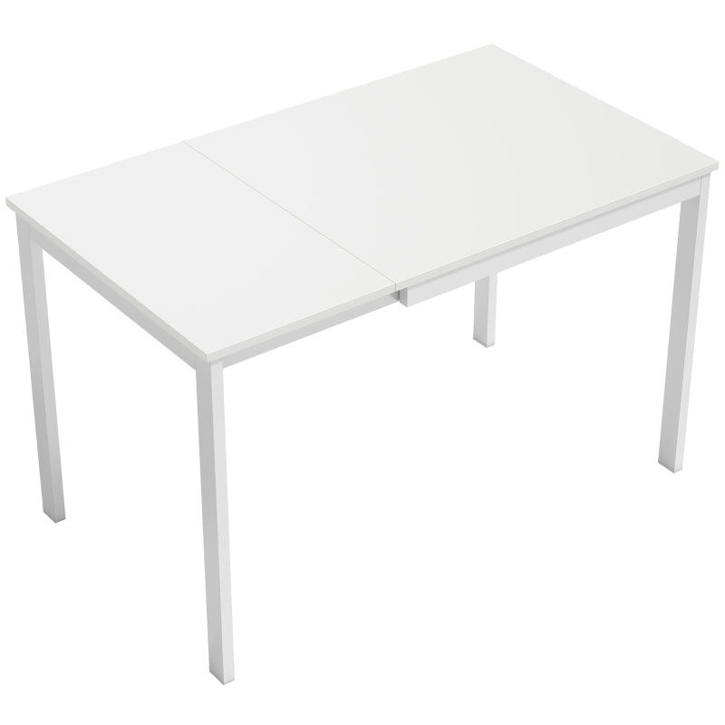 Nancy's Rosolina Eettafel Rechthoekig - Keukentafel - Uitschuifbaar 80-120 cm - Wit - MDF / Staal