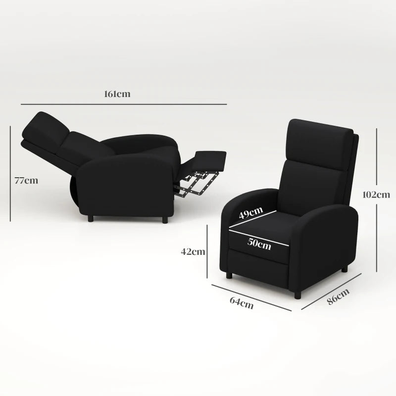 Nancy's Paesana Relaxfauteuil - Loungestoel - Relaxstoel - Zwart - Linnen look