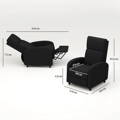 Nancy's Paesana Relaxfauteuil - Loungestoel - Relaxstoel - Zwart - Linnen look