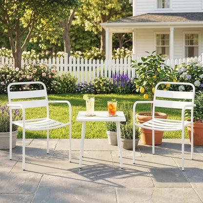 Nancy's Sarmede Bistroset - Balkonset - Tuinset - 3-Delig - Wit - Staal