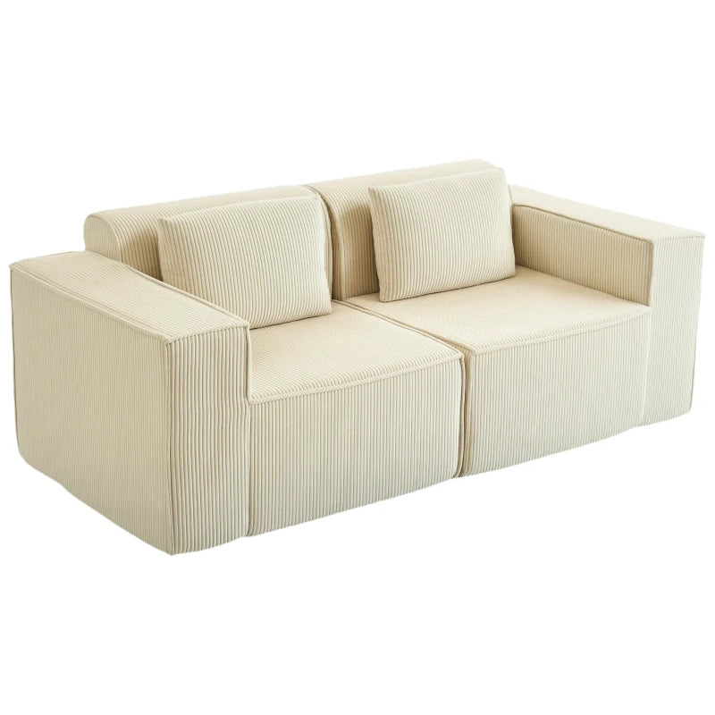 Nancy's Senales 3-Zitsbank - Driezitsbank - Woonkamerbank - Zitbank - Beige - Corduroy - ± 200 x 90 x 75 cm