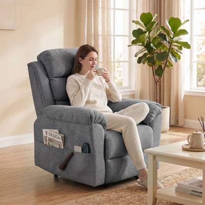 Nancy's Taviano Massagestoel - Massagefauteuil - Relaxfauteuil - Trilmassage en warmte - Grijs - Chenille look