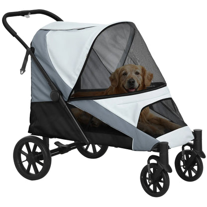 Nancy's Collesalvetti Reiswagen voor Huisdieren - Hondenbuggy - Kattenbuggy - Grijs