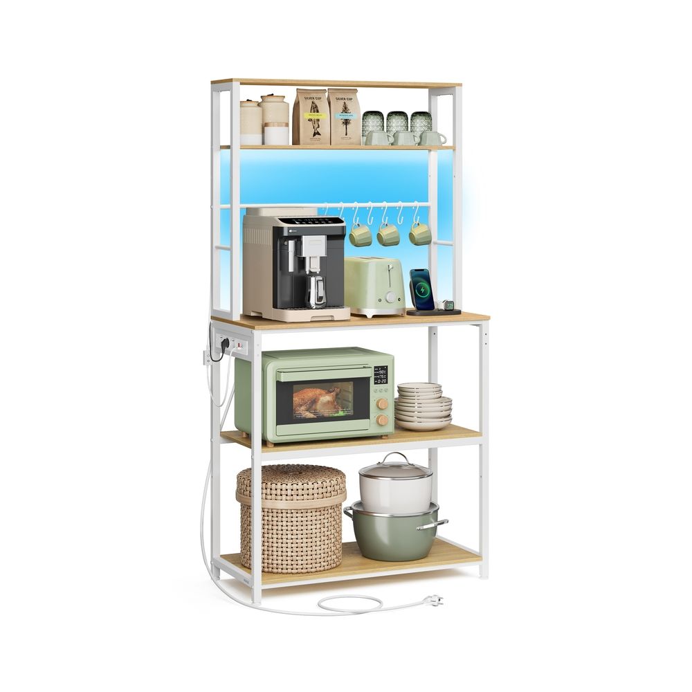 Nancy's Paratico Keukenkast - Keukenrek - LED-Verlichting - Eikenhout / Wit - ± 80 x 40 x 170 cm