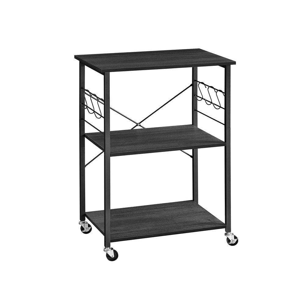 Nancy's San Juan Trolley - Serveerwagen - Keukentrolley - Zwart - ± 60 x 40 x 90 cm