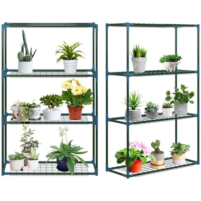 Nancy's Proves Plantenrekken - Plantenstandaarden - Bloemenstandaard - Set van 2 - Groen - Staal - ± 70 x 25 x 110 cm