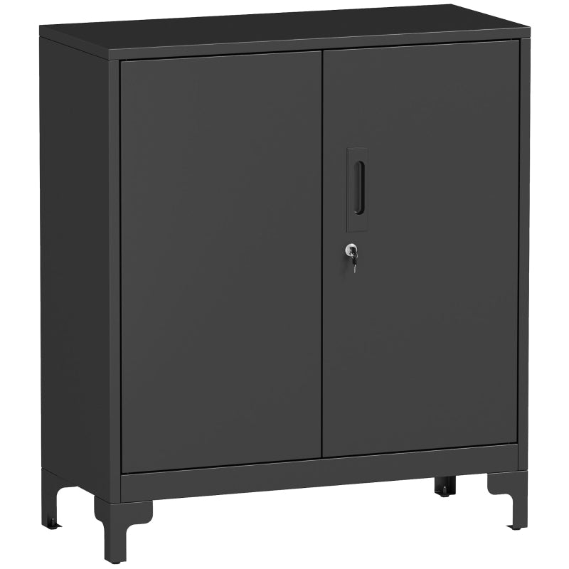 Nancy's Misilmeri Archiefkast - Kantoorkast - Dossierkast - Bureaukast - Zwart - Staal - ± 80 x 35 x 90 cm